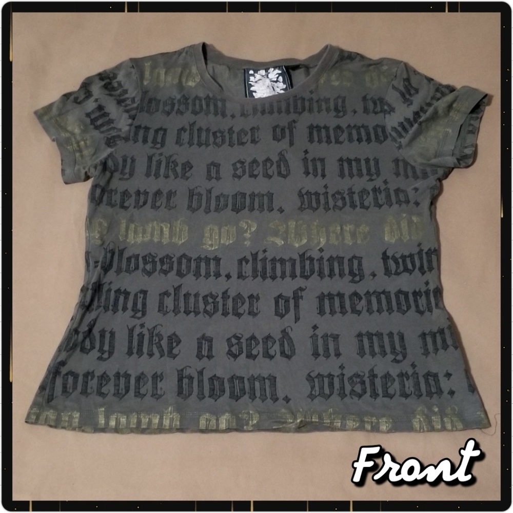 L.A.M.B. wisteria poem crew neck tee Large
